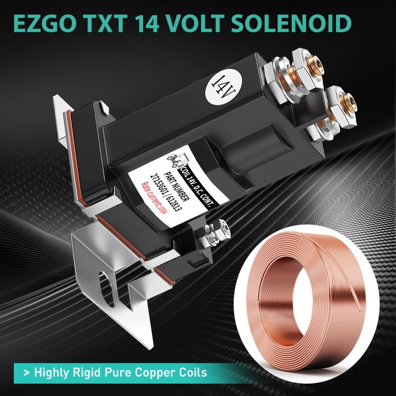 Drive-up صمام سولينويد 14 فولت 4 طرف لسيارة جولف EZGO TXT الغازية 1994-فما فوق OEM 27153-G01 27153G01 612813 - Image 2